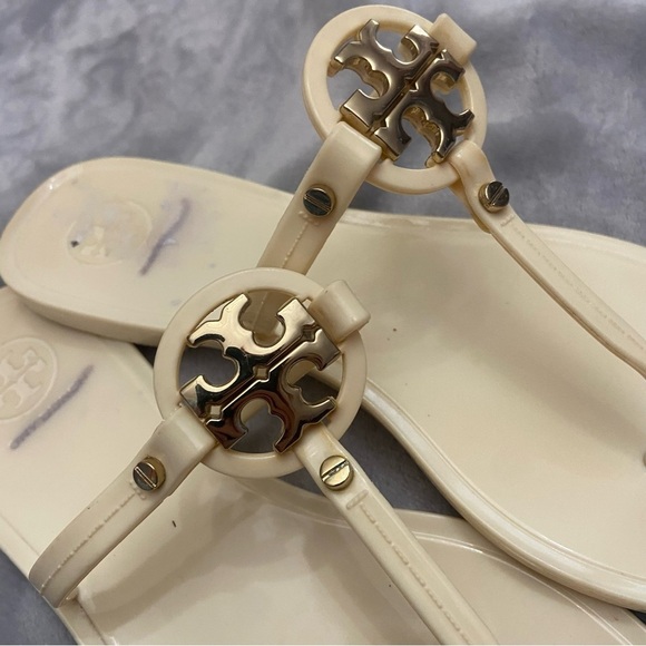 Tory Burch mini miller jelly sandals cream and gold - Picture 5 of 7